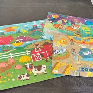 Toddler Wooden Board Puzzles Set of 3 | Educational Preschool Learning Toy 1–3